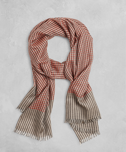 Golden Fleece&reg; Checked Cashmere Silk Scarf