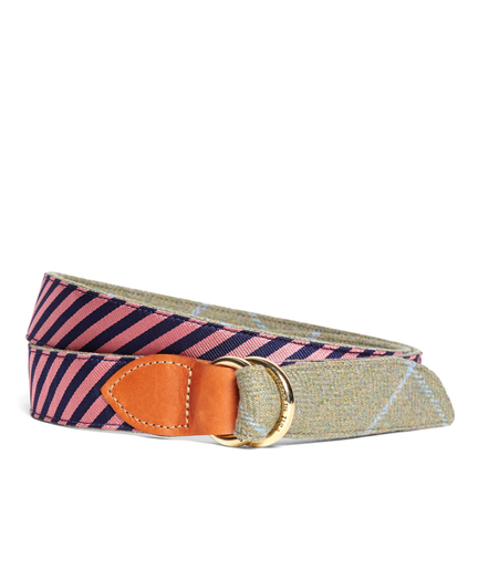 Kiel James Patrick Navy and Pink Mini BB#5 Stripe and Herringbone Belt