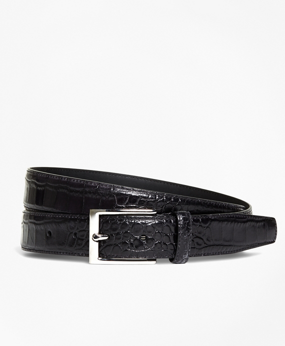 Embossed Leather Belt BLACK
