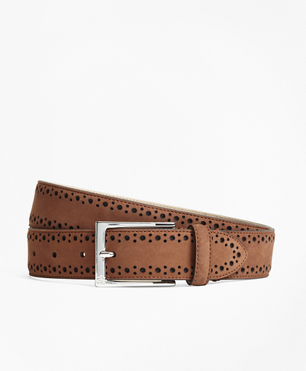 1818 Perforated Stitch Suede Belt - Brooks Brothers