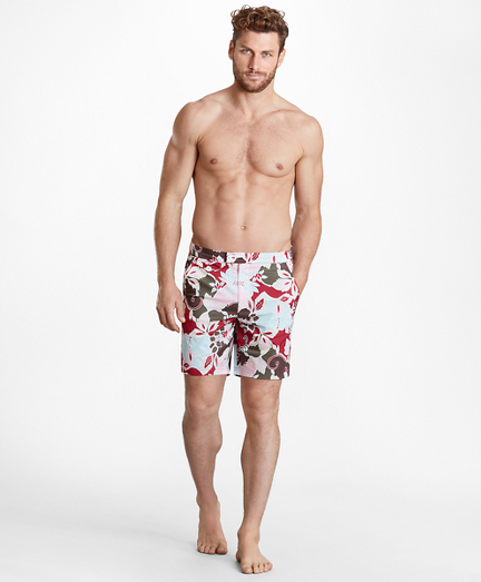 Newport 7" Floral Swim Trunks Brooks Brothers