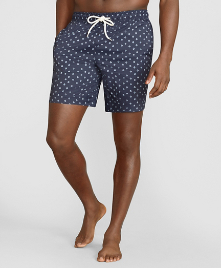 Montauk 6" Indigo Dot Swim Trunks