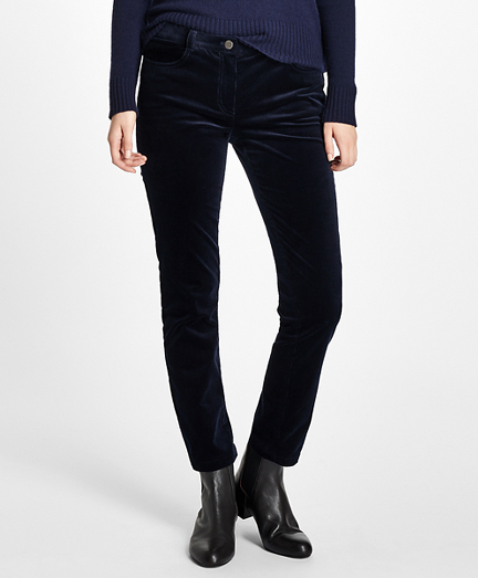 Petite Slim Stretch Cotton-Velvet Corduroys