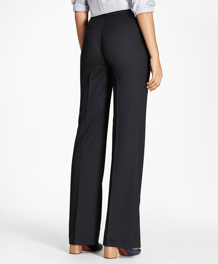 Petite Wool Wide-Leg Pants - Brooks Brothers