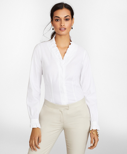 white ruffle dress shirt