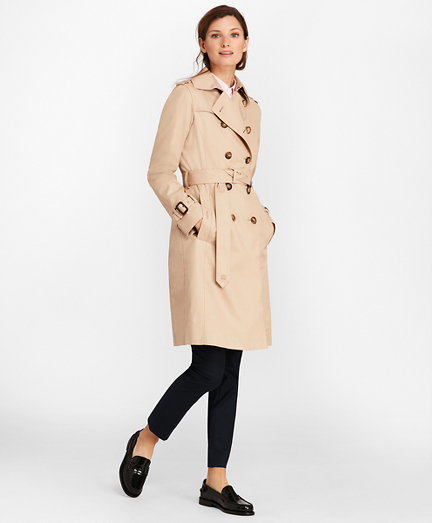 Petite Double-Breasted Trench Coat 