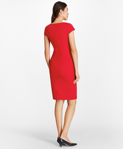 red sheath dress with sleeves