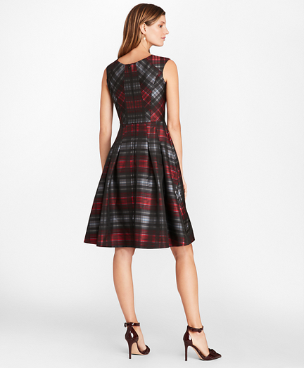 black and tartan dress