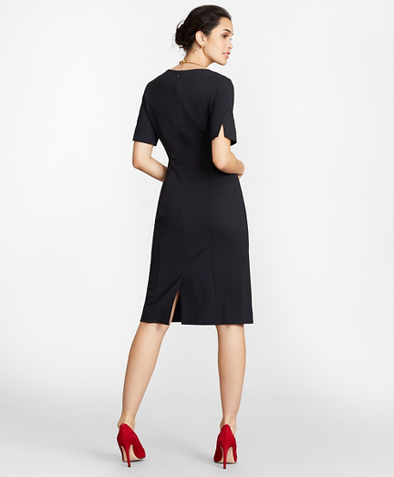 black ponte dress with sleeves