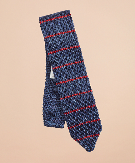 Stripe Knit Silk Tie