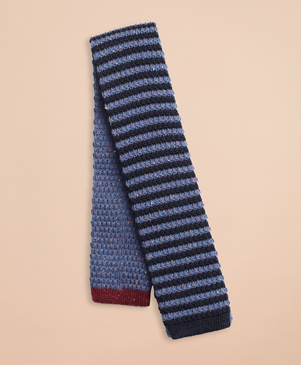 Striped Wool-Silk Knit Tie