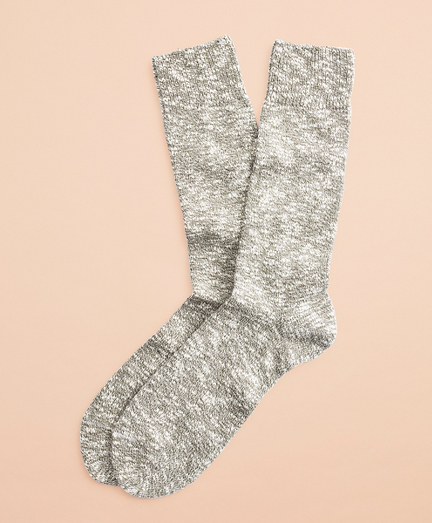 Marled Cotton Stretch Crew Socks