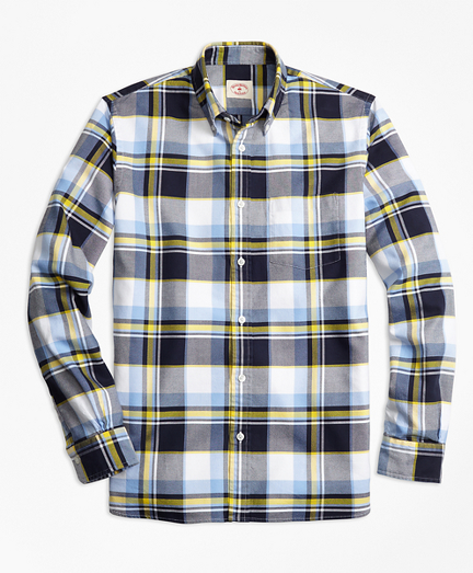 Plaid Basketweave Sport Shirt