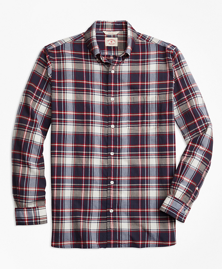 Plaid Crepe Madras Sport Shirt