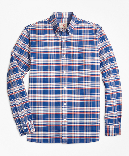 Plaid Cotton Oxford Sport Shirt