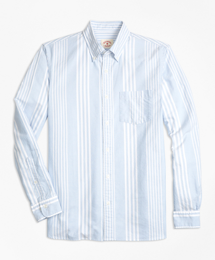 Awning-Stripe Supima&reg; Cotton Oxford Sport Shirt