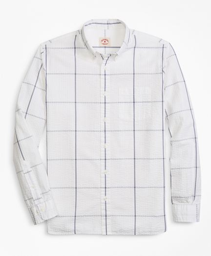 Windowpane Seersucker Sport Shirt