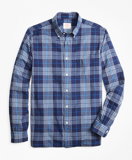 Indigo Plaid Madras Sport Shirt