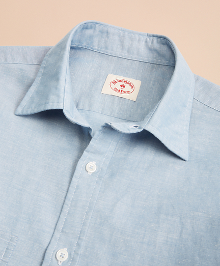 Linen-Cotton Chambray Sport Shirt - Brooks Brothers