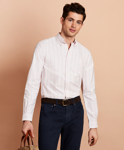 Striped Cotton Oxford Sport Shirt