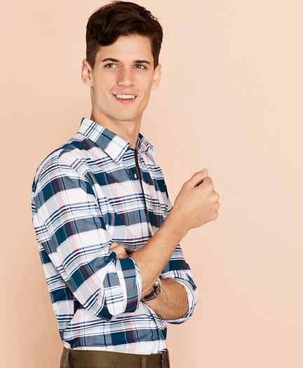 Plaid Cotton Oxford Sport Shirt
