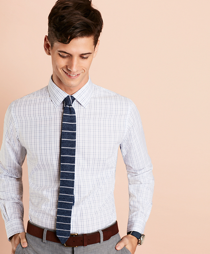 Windowpane Nine-to-Nine Cotton Broadcloth Sport Shirt