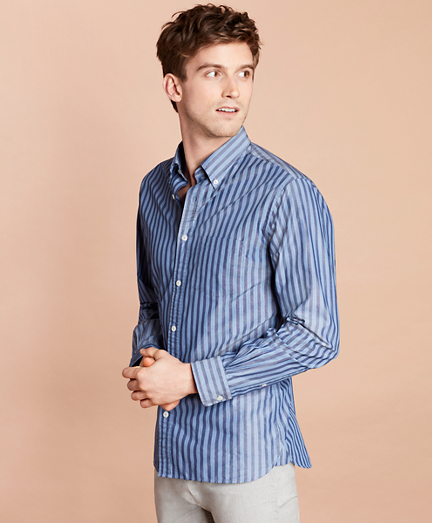 Striped Yarn-Dyed Broadcloth Sport Shirt