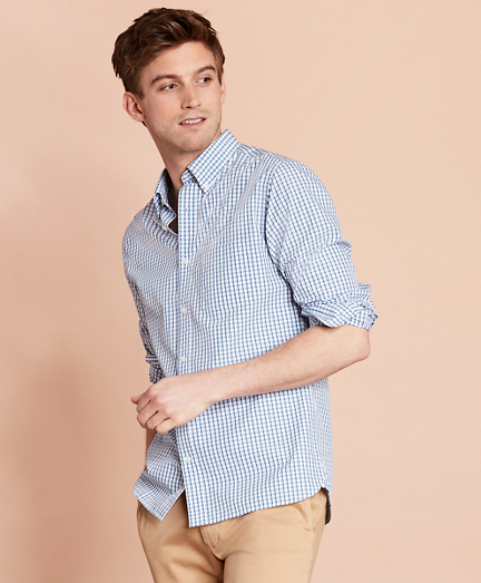 Checked Yarn-Dyed Broadcloth Sport Shirt