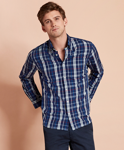 Plaid Yarn-Dyed Broadcloth Sport Shirt 