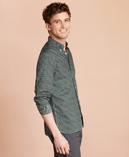 Floral-Print Poplin Sport Shirt