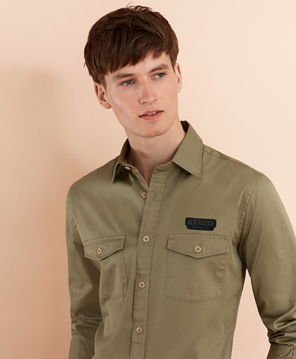Cotton Twill Patch Sport Shirt