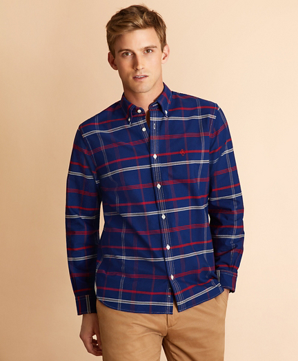 Plaid Cotton Oxford Shirt