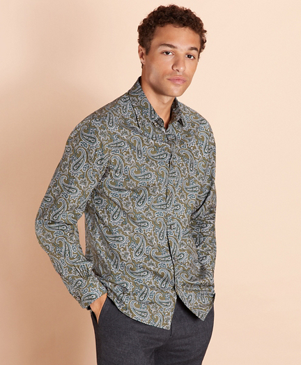 paisley print dress shirt