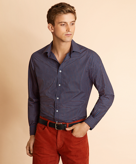 Square-Print Poplin Shirt