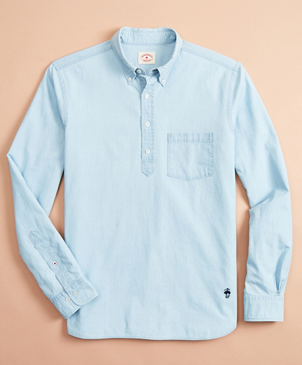 mens denim popover shirt