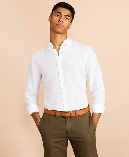 Garment-Dyed Linen-Cotton Shirt