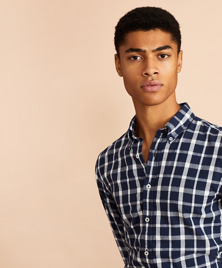 Indigo Checked Dobby Shirt