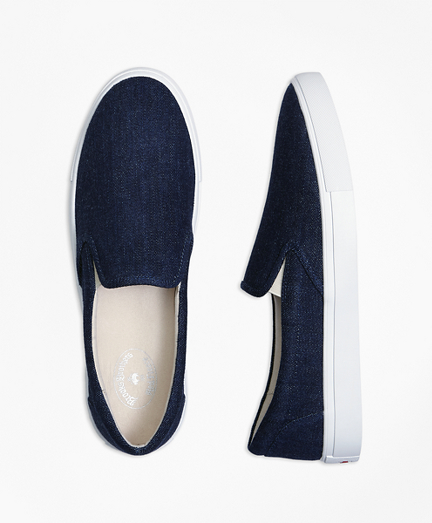 slip on denim sneakers