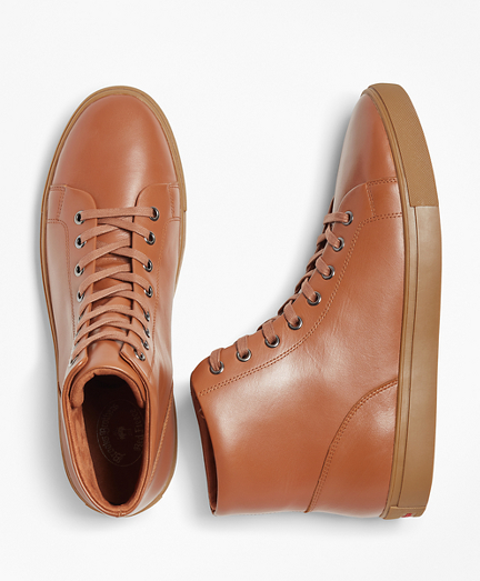 Leather High-Top Sneakers | Brooks Brothers