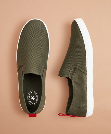 Canvas Slip-On Sneakers - Brooks Brothers