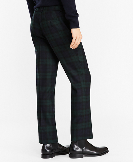 black watch tartan wool trousers