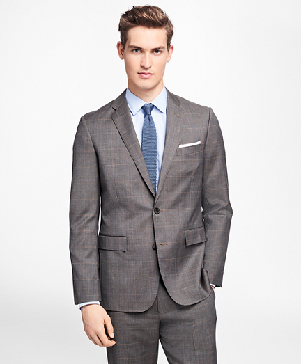 Plaid Stretch-Wool Suit Jacket