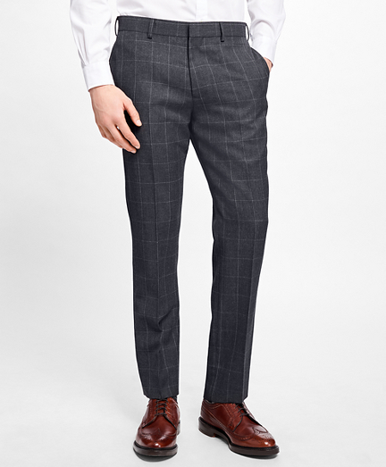 Slim-Fit Windowpane Stretch-Wool Trousers
