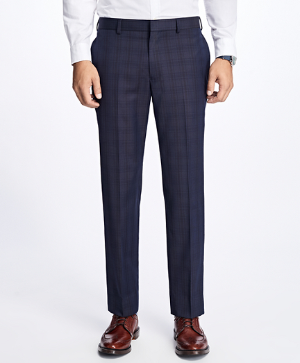 Slim-Fit Plaid Stretch-Wool Suit Trousers