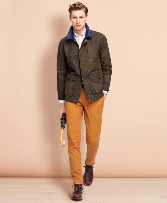 Men's Dark Brown Waxed Cotton Jacket | Brooks Brothers