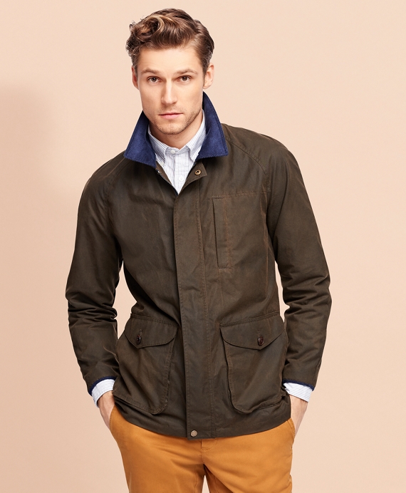 Men's Dark Brown Waxed Cotton Jacket | Brooks Brothers
