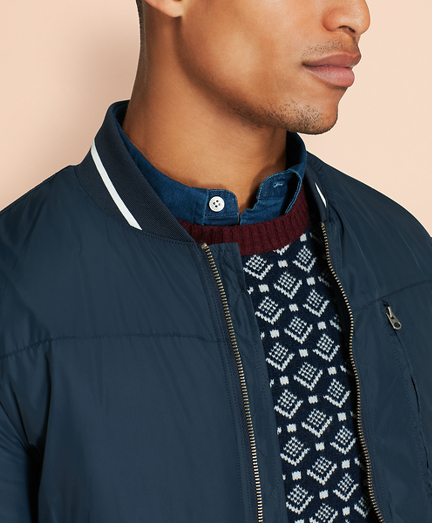 Nylon Bomber Jacket Brooks Brothers
