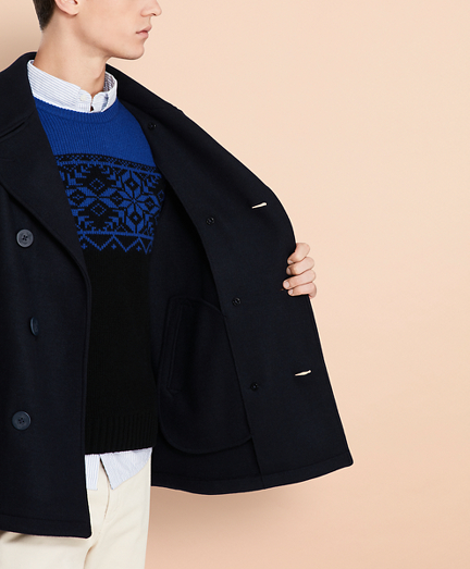 brooks brothers mens peacoat