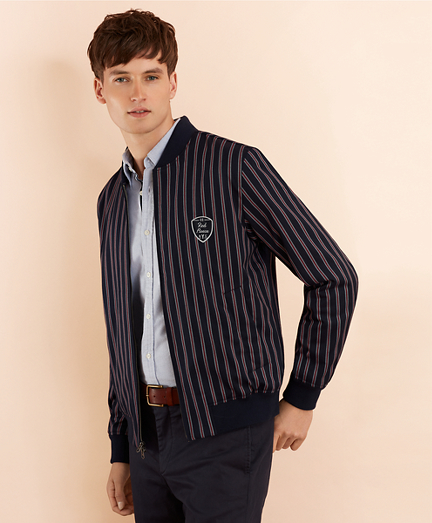 Striped Bomber Jacket - Brooks Brothers