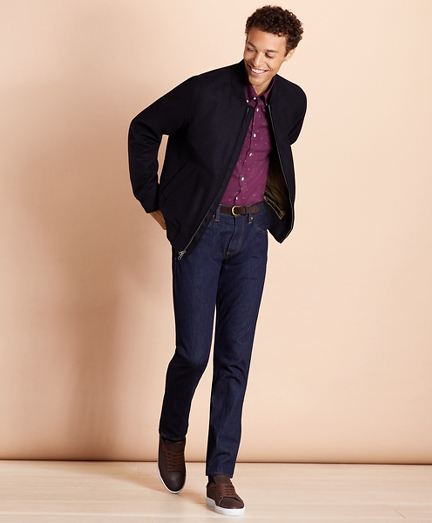 brooks brothers fur collar wool bomber